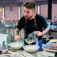 Contestant Alex Stupak, cooking process, as seen on 24 in 24: Last Chef Standing, Season 3.