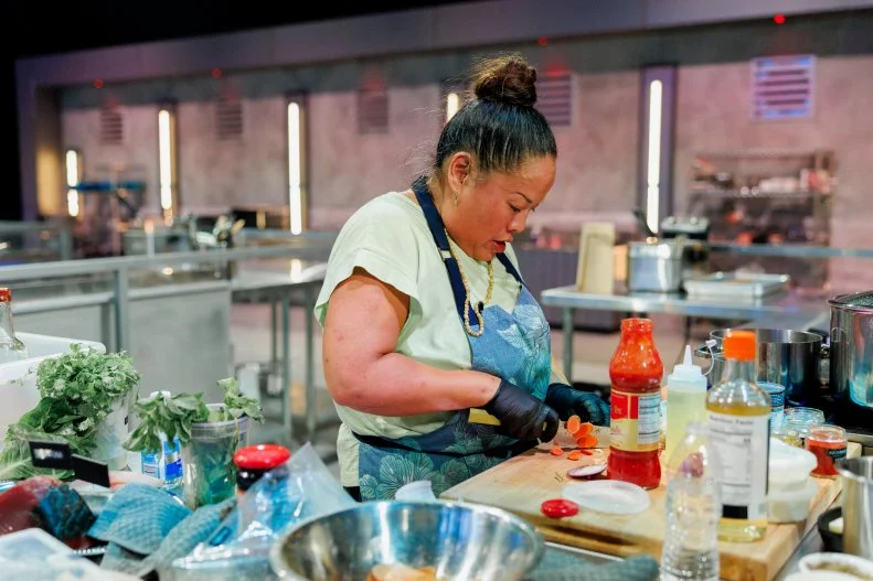 Contestant Lee Anne Wong, cooking process, as seen on 24 in 24: Last Chef Standing, Season 3.