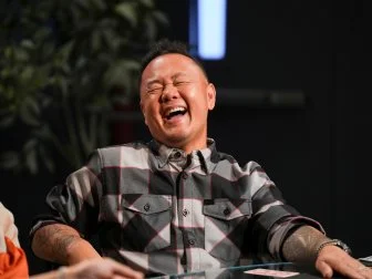 Chef Jet Tila having a laugh , as seen on the Food Network's Wild Card Kitchen Season 3