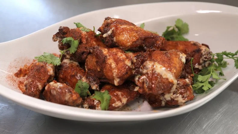 Dirty Bird Wings as served at Tuckaway Tavern and Butchery food truck in Raymond, New Hampshire, as seen on Food Network's Triple D Nation, Season 4.