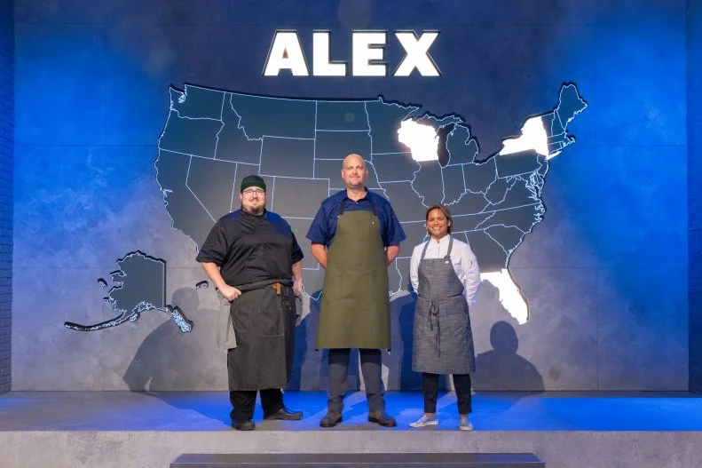 Contestants Loren Rue, Matt Gibson and Dayanny De La Cruz, portrait, as seen on Alex vs America, Season 3.