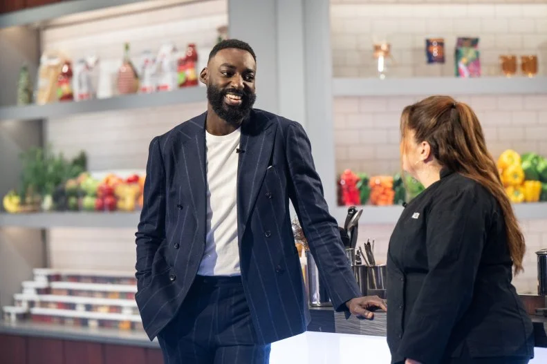 Host Eric Adjepong and Chef Alex Guarnaschelli, as seen on Alex vs America, Season 5.