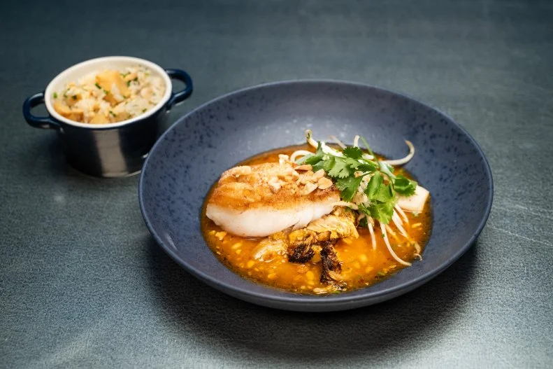 Round 1 dish by Chef Tiffani Faison, as seen on Alex vs America, Season 5.