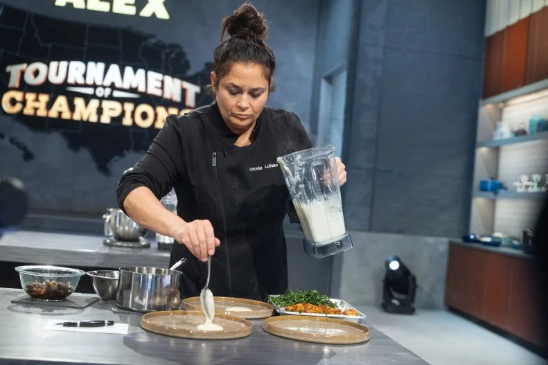 Contestant Antonia Lofaso, as seen on Alex vs America, Season 5.