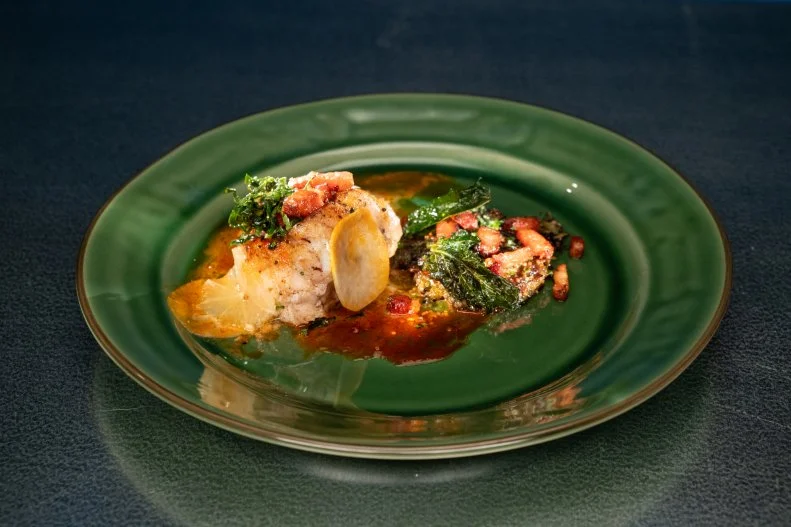 Round 2 dish by Chef Alex Guarnaschelli, as seen on Alex vs America, Season 5.