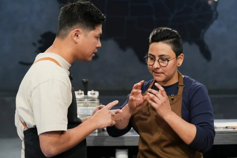 Chef Kevin Tien and Paola Serrano (L to R), as seen on Alex Vs. America, Season 5.