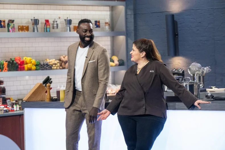 Host Eric Adjepong and Chef Alex Guarnaschelli, as seen on Alex vs America, Season 5.
