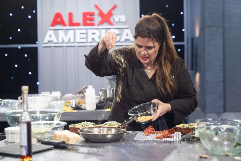 Chef Alex Guarnaschelli, as seen on Alex vs America, Season 5.