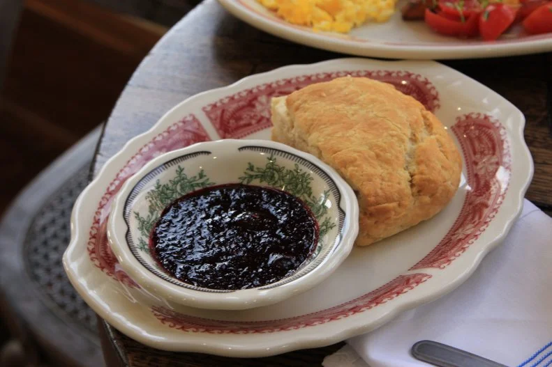 close-up of The Mercantile biscuit/scone