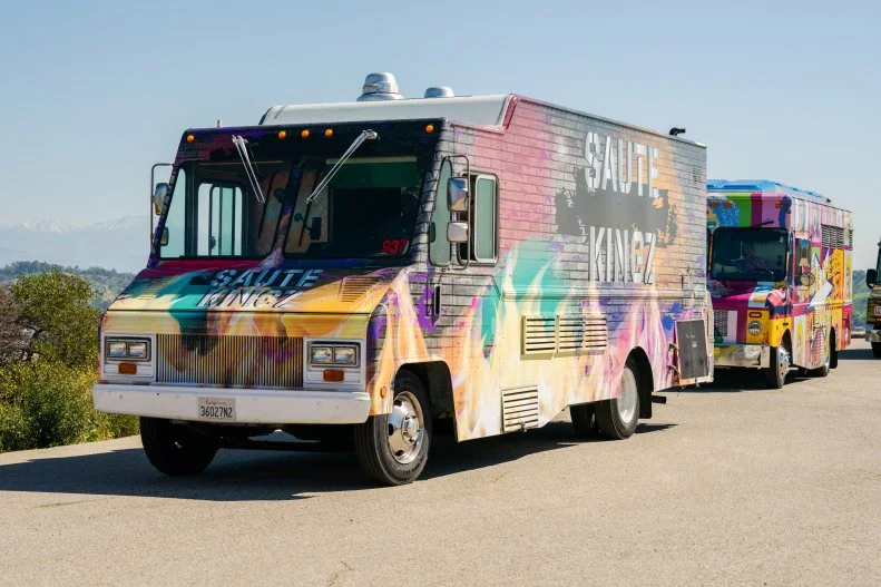 The Saute Kingz truck departs for the next challenge in Los Angeles, as seen on The Great Food Truck Race, Season 15.