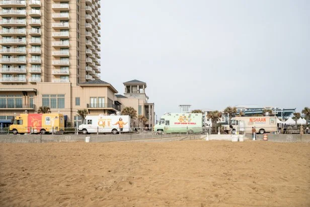 Exterior of Virginia Beach Oceanfront with Food Trucks,as seen on The Great Food Truck Race, Season 18