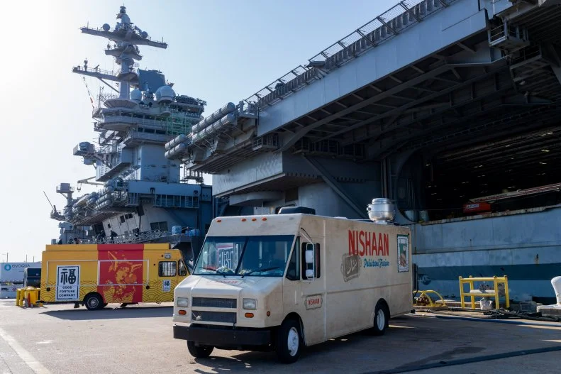USS George H.W. Bush Aircraft Carrier on The Great Food Truck Race