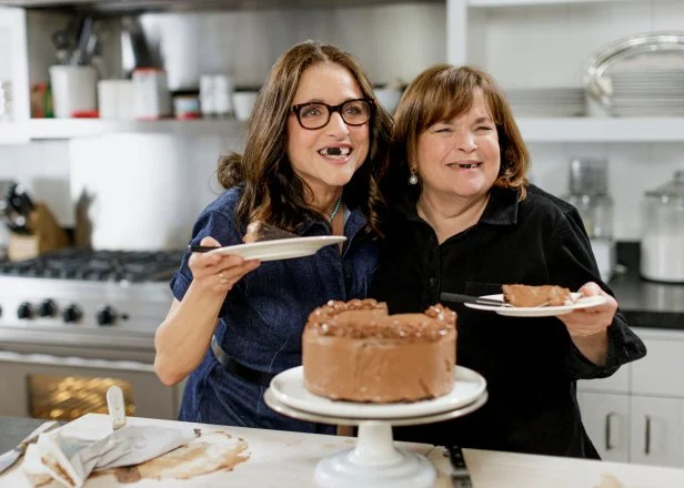 Ina Garten, Julia Louis-Dreyfus and Beatty's Chocolate Cake, as seen on Be My Guest with Ina Garten, Season 6.