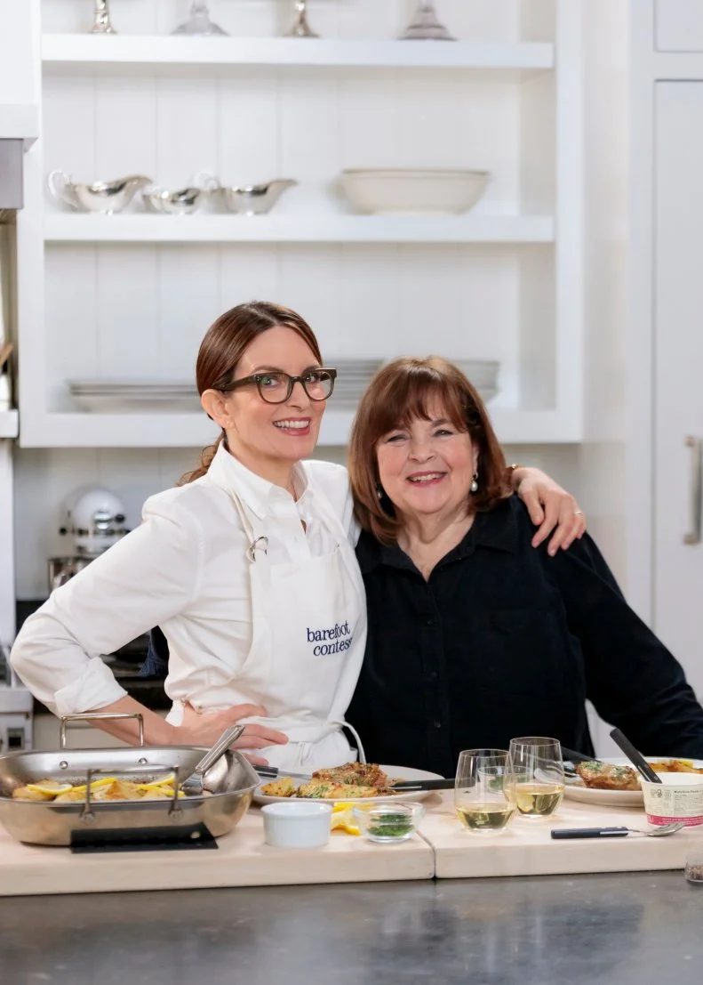 Ina Garten, Tina Fey, Chicken Thighs with Creamy Mustard Sauce and Greek Lemon Potatoes as seen on Be My Guest with Ina Garten, Season 7