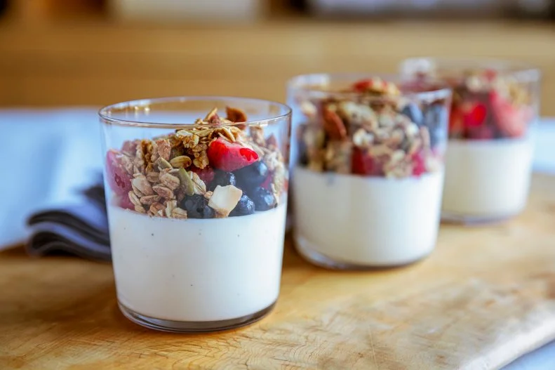 Close-up of Breakfast Panna Cotta, as seen on Be My Guest with Ina Garten, Season 7