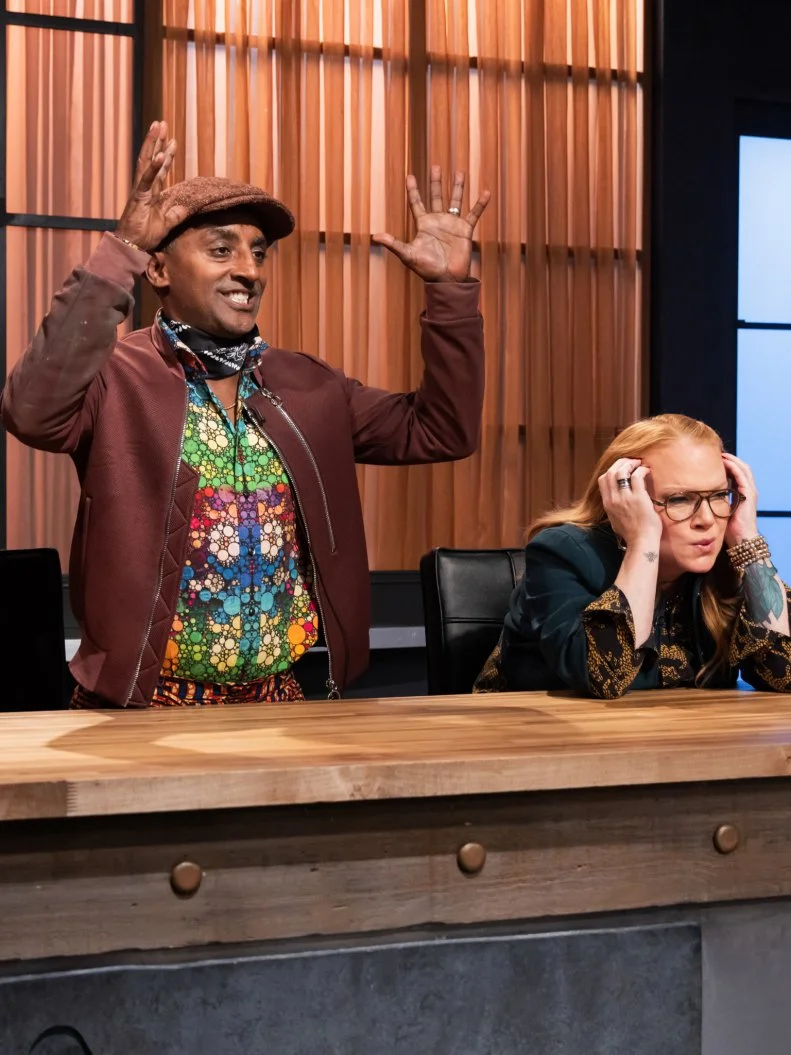 Judges Amanda Freitag, Tiffani Faison, Marcus Samuelsson, Round 2 action, as seen on Chopped, Season 61
