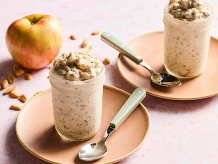 High-Protein Apple Peanut Overnight Oats