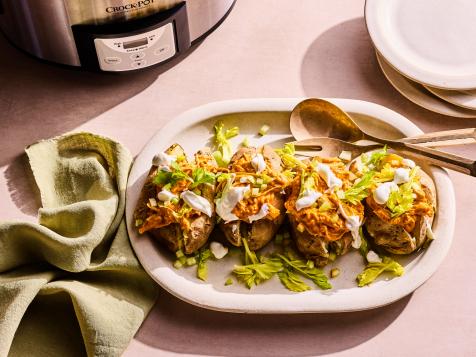Slow-Cooker Buffalo Chicken Loaded Potatoes