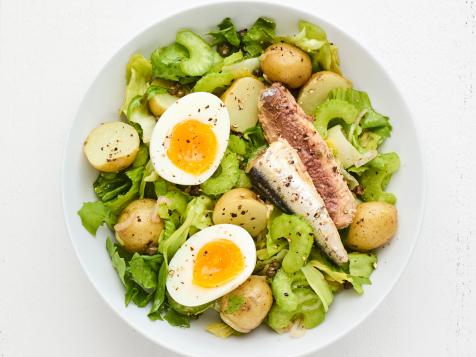 Warm Potato, Escarole and Tinned Fish Salad