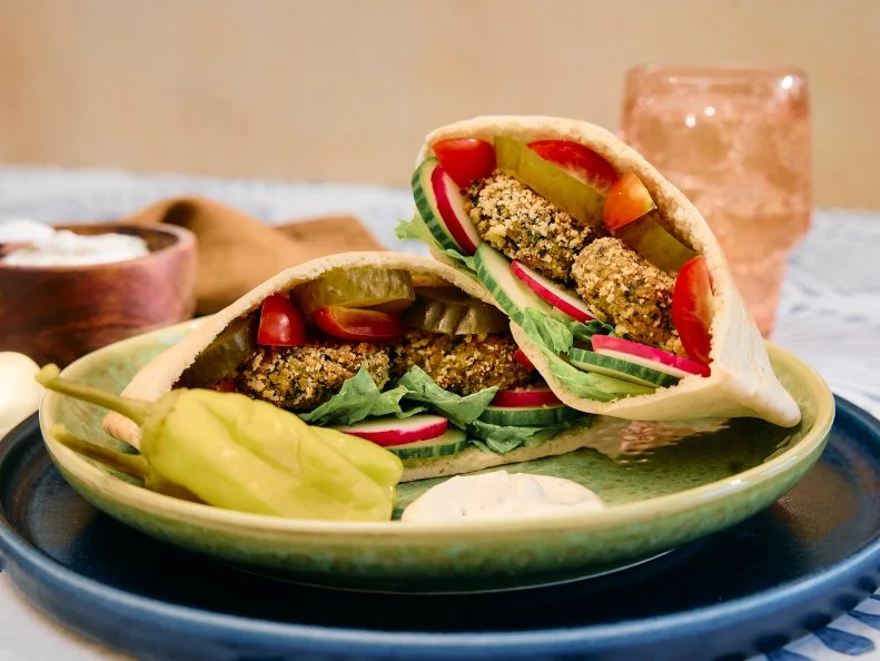 Young Sun Huh's Baked Salmon Falafel Sandwiches for Food Network Kitchen
