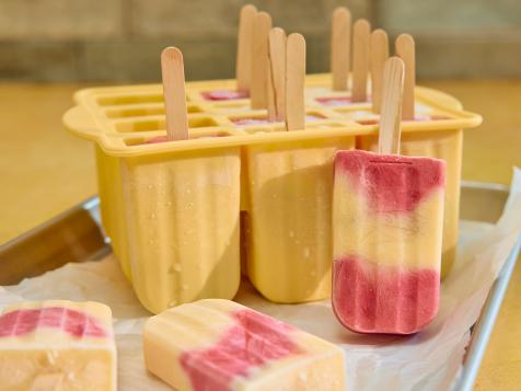 Raspberry-Peach Ice Pops
