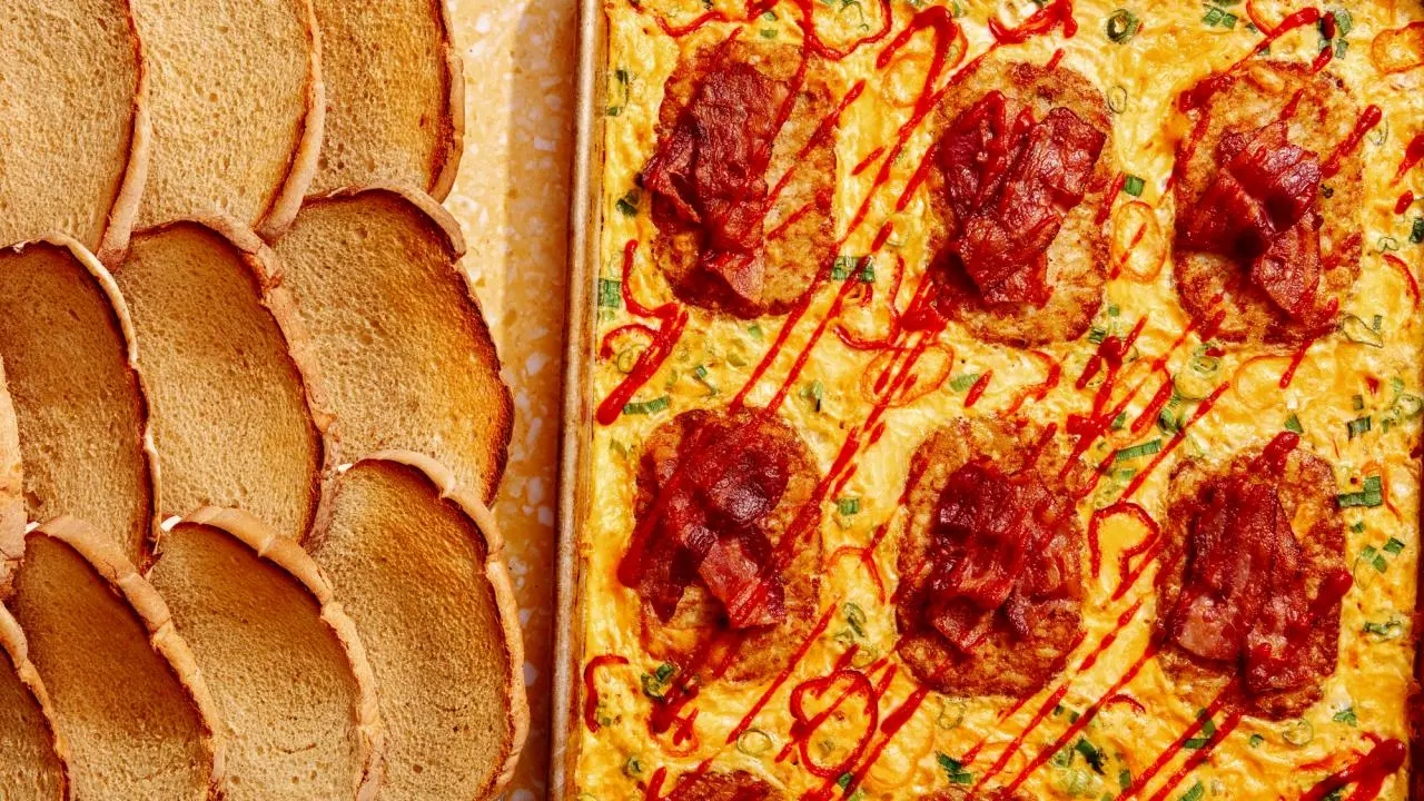 Sheet Pan Hash Brown Breakfast Sandwiches