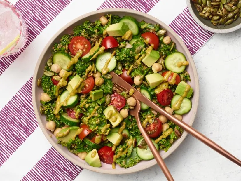 Food Network Kitchen’s Summery Kale and Quinoa Salad, as seen on Food Network.