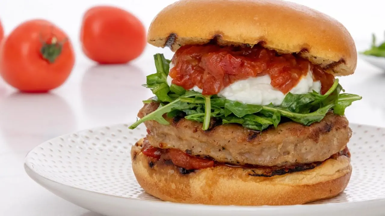 Caprese Turkey Burgers with Tomato Jam