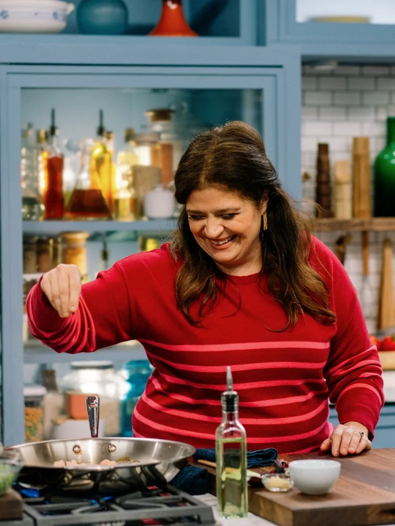 Alex Guarnaschelli makes Chicken Stir Fry with Spicy Peanut Sauce, as seen on The Kitchen, season 28.