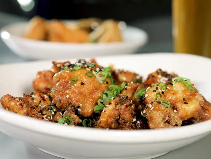 General Tso's Cauliflower prepared by Chef Cyrille at South of Beale in Memphis, Tennessee, as seen on Food Network's Triple D Nation, Season 7.