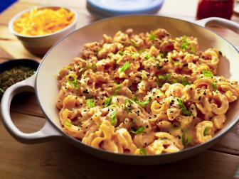 Beauty shot of Molly Yeh's Kimchi Mac + Cheese as seen in Girl Meets Farm Season 15