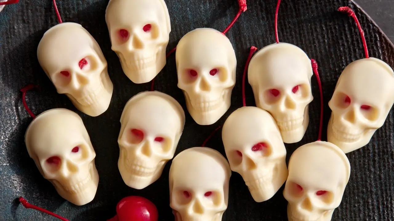 White Chocolate Cherry Skulls