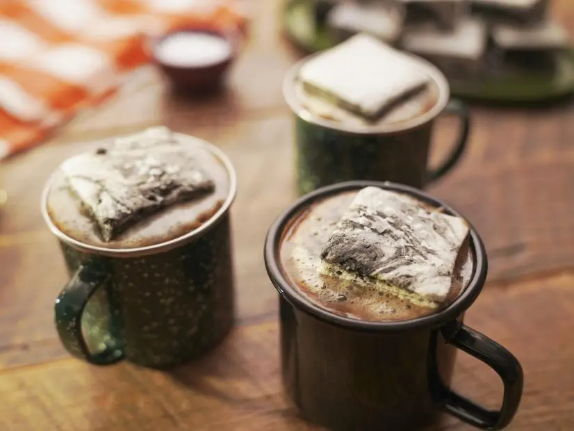 Beauty shot of Molly Yeh's Kinako Hot Chocolate as seen in Girl Meets Farm Seasion 15