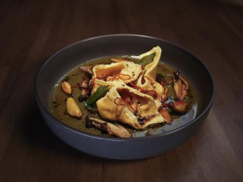 Butternut Squash Tortelli with Brown Butter, Wild Mushrooms and Crispy Sage