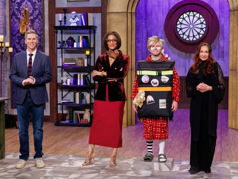 Host John Henson, Judges Carla Hall, Zac Young and Stephanie Boswell, portrait, as seen on Halloween Baking Championship, Season 11.