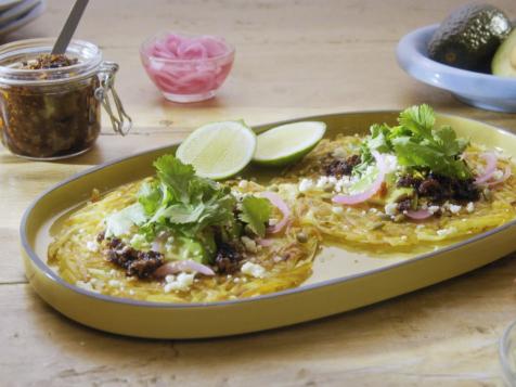 Loaded Avocado Hash Browns with Salsa Macha