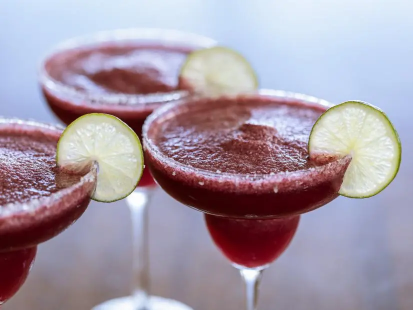 Close-up of Blueberry Peach Margarita, as seen on The Pioneer Woman, Season 39