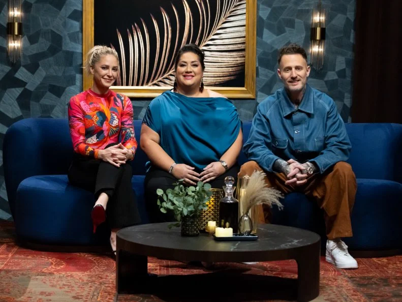 Titans Brooke Williamson, Michael Voltaggio and Ayesha Nurdjaja, as seen on Bobby’s Triple Threat, Season 4.
