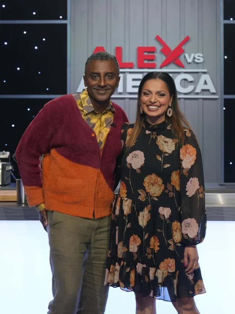 Judges Marcus Samuelsson and Maneet Chauhan (L to R), as seen on Alex Vs. America, Season 5.