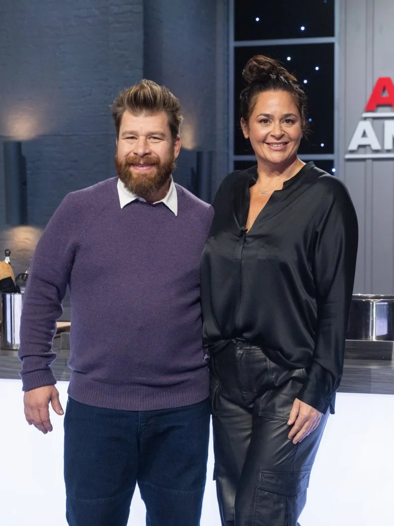 Judges Jonathon Sawyer, and Antonia Lofaso as seen on Alex vs America, Season 5.
