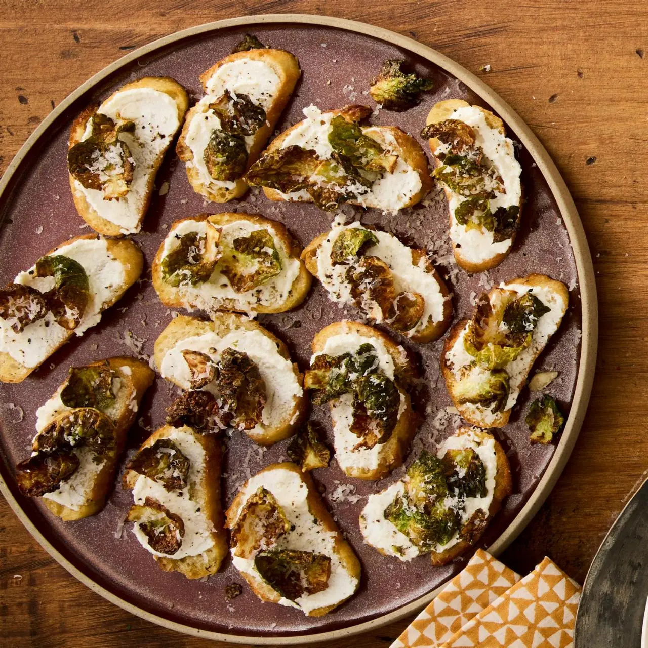 Ricotta Crostini with Brussels Sprouts Recipe | Alex Guarnaschelli