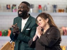 Host Eric Adjepong and Chef Alex Guarnaschelli, as seen on Alex vs America, Season 5.