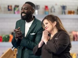 Host Eric Adjepong and Chef Alex Guarnaschelli, as seen on Alex vs America, Season 5.