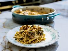 Ree&rsquo;s Creamy Shrimp Pasta is decadent, elegant and delicious. Mediterranean ingredients, such as sun-dried tomatoes, rosemary and basil, add lots of flavors to the juicy shrimp and linguine.