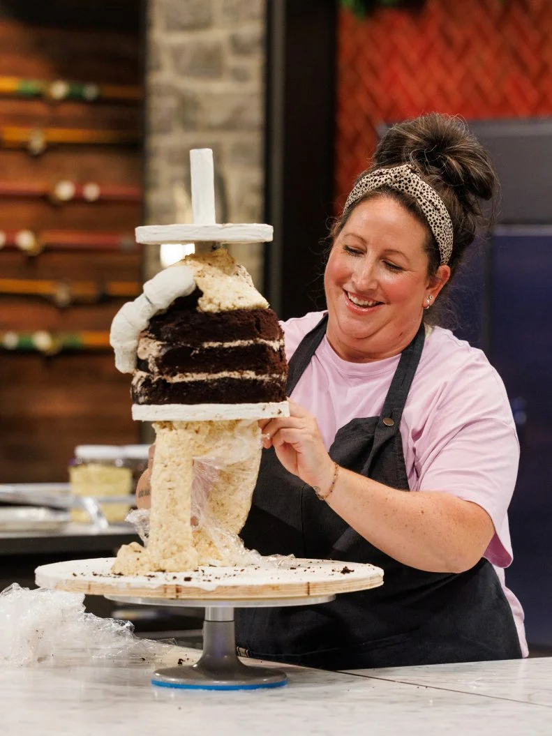Contestant Cami San Romani prepares her dish for challenge 1, as seen on Sweet Empire, Season 1