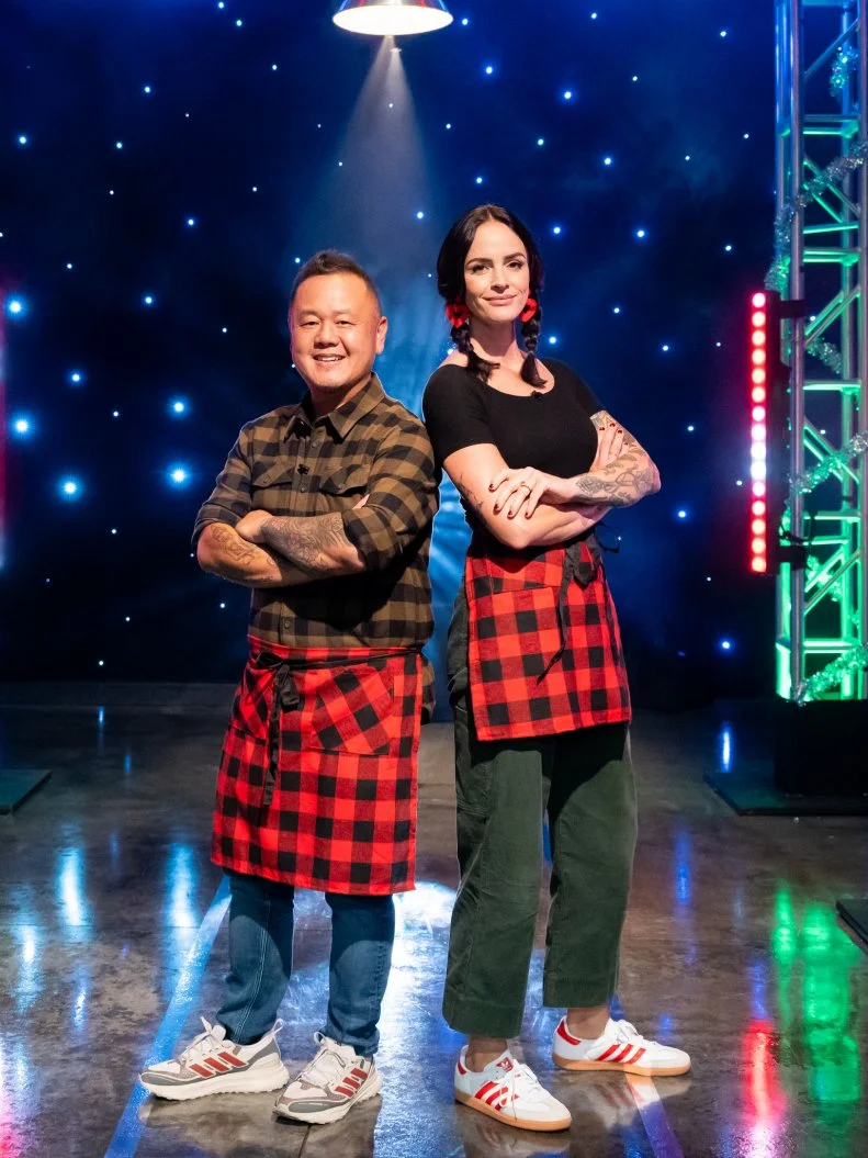Contestants Jet Tila and Ashley Holt, as seen on Tournament of Champions Holiday, Season 1.