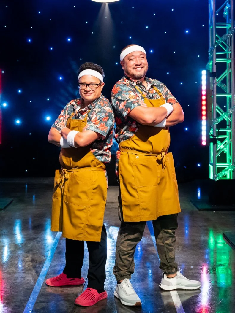Contestants Dale Talde and Kevin Lee, as seen on Tournament of Champions Holiday, Season 1.