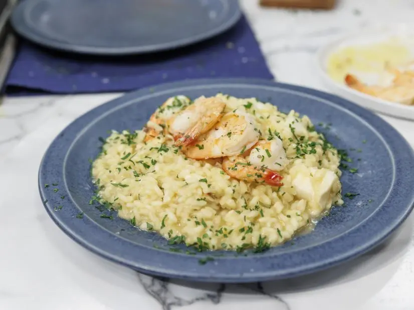 Jeff Mauro's Shrimp and Lobster Risotto, Finished Dish, as seen on The Kitchen, Season 40