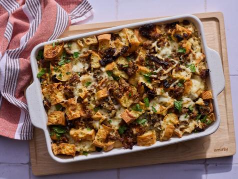 Sun-dried Tomato, Provolone, Breakfast Sausage Strata