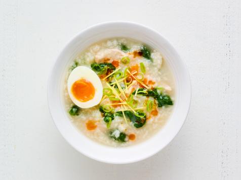 Chicken Congee with Jammy Eggs